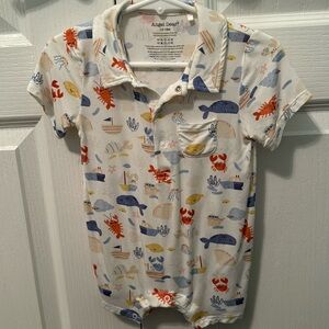 Angel dear 12-18 m bamboo short sleeve shorts romper
